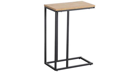 BEISTELLTISCH rechteckig Eichefarben, Schwarz  - Eichefarben/Schwarz, Basics, Holzwerkstoff/Metall (45/25/64cm) - Xora