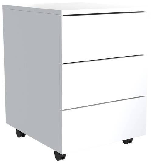 ROLLCONTAINER Weiß - Weiß, MODERN, Holzwerkstoff/Kunststoff (39/55/45cm) - MID.YOU