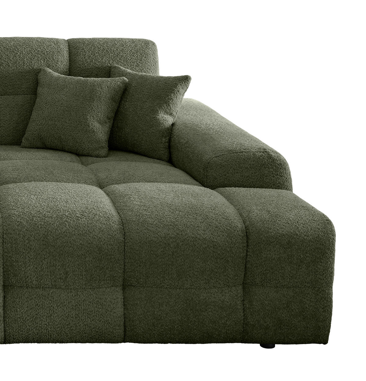 BIGSOFA in Bouclé Waldgrün  - Waldgrün/Schwarz, MODERN, Kunststoff/Textil (304/87/155cm) - Livetastic