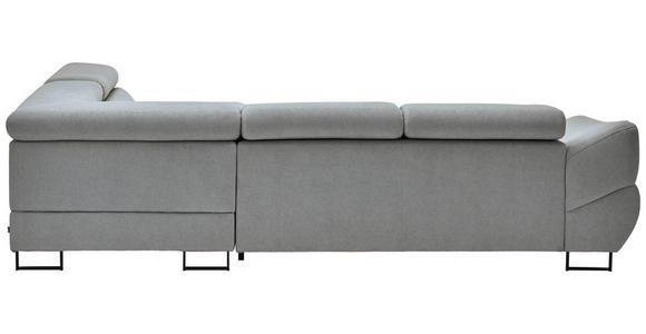 ECKSOFA in Webstoff Grau  - Schwarz/Grau, Design, Textil/Metall (280/235cm) - Hom`in