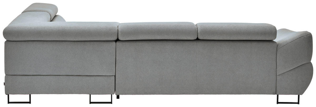 ECKSOFA in Webstoff Grau  - Schwarz/Grau, Design, Textil/Metall (280/235cm) - Hom`in