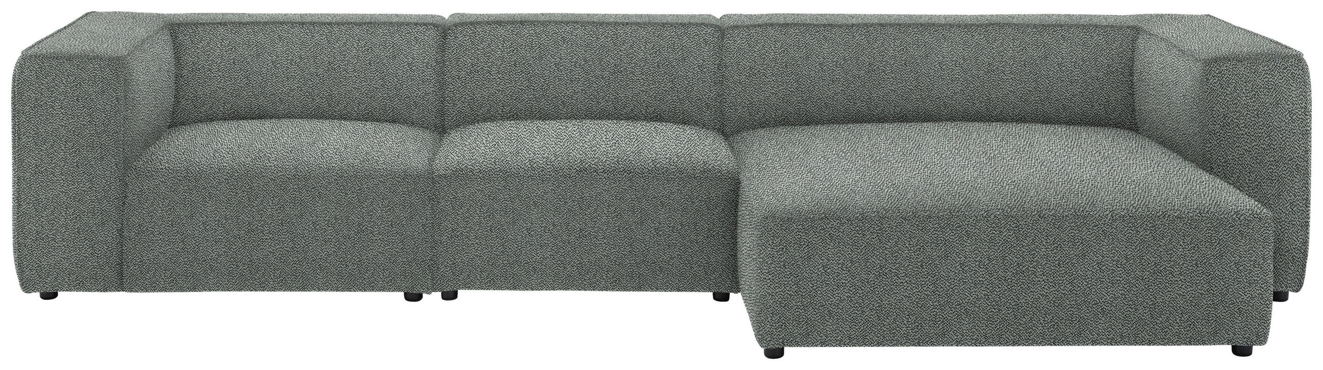 ECKSOFA in Flachgewebe Hellgrau  341/164 cm  - Hellgrau/Schwarz, Design, Kunststoff/Textil (341/164cm) - W.Schillig