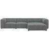 ECKSOFA in Flachgewebe Hellgrau  341/164 cm  - Hellgrau/Schwarz, Design, Kunststoff/Textil (341/164cm) - W.Schillig