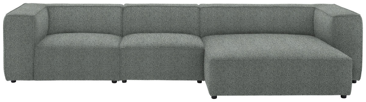 ECKSOFA in Flachgewebe Hellgrau  341/164 cm  - Hellgrau/Schwarz, Design, Kunststoff/Textil (341/164cm) - W.Schillig