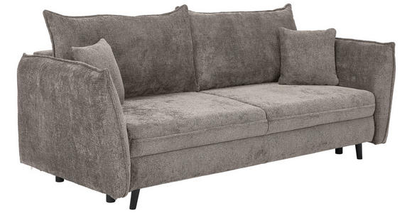 SCHLAFSOFA in Chenille Greige  - Greige/Schwarz, KONVENTIONELL, Holz/Textil (238/99/108cm) - Carryhome