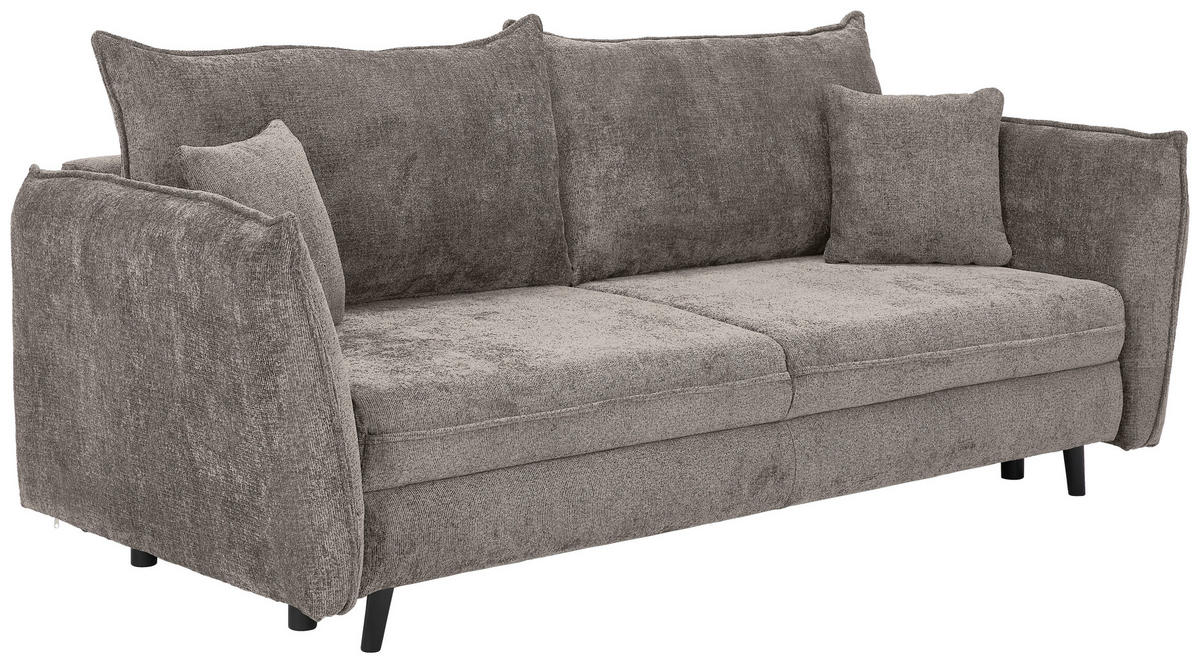 SCHLAFSOFA in Chenille Greige  - Greige/Schwarz, Konventionell, Holz/Textil (238/99/108cm) - MID.YOU
