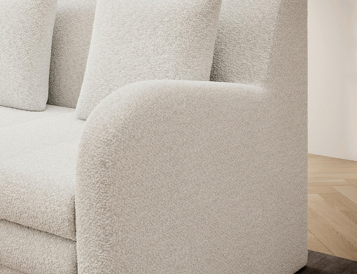 SCHLAFSOFA Teddystoff Weiss  - Weiss/Schwarz, Design, Kunststoff/Textil (130/85/103cm) - MID.YOU