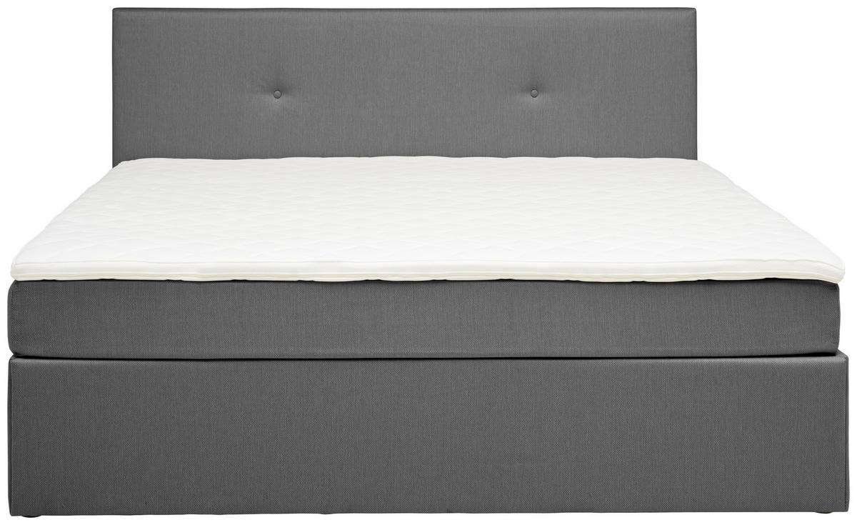 AMERICKÁ POSTEL, 180/200 cm, šedá - šedá/černá, Konvenční, dřevo/kompozitní dřevo (180/200cm) - P & B