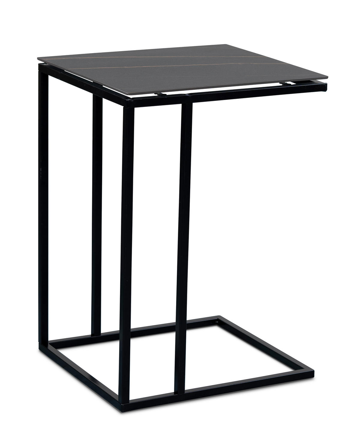 PRÍRUČNÝ STOLÍK, čierna - čierna, Basics, kov/kameň (38/43/62cm)