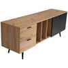 KOMODA - NISKA   150/55/40 cm   crna, boje hrasta   - boje hrasta/crna, Design, drvni materijal/metal (150/55/40cm) - Livetastic