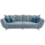 BIGSOFA Webstoff Blau  - Blau/Edelstahlfarben, LIFESTYLE, Textil/Metall (300/79/133cm) - Hom`in