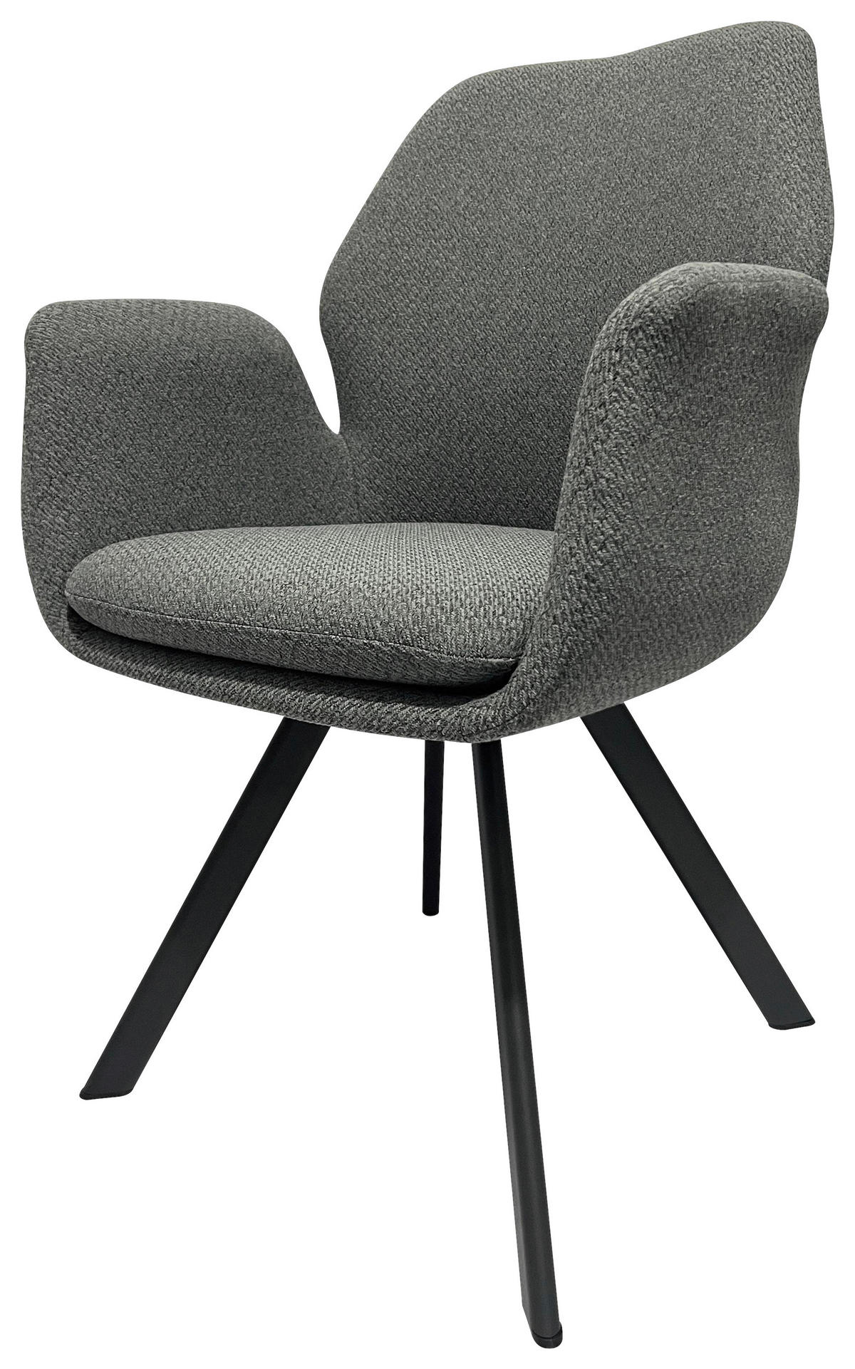 ARMLEHNSTUHL  in Eisen Webstoff  - Schwarz/Grau, Design, Textil/Metall (60/86,5/60cm) - Novel