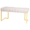HOCKERBANK in Metall, Kunststoff Taupe, Goldfarben  - Taupe/Goldfarben, Design, Kunststoff/Metall (47/48/100cm) - Kayoom
