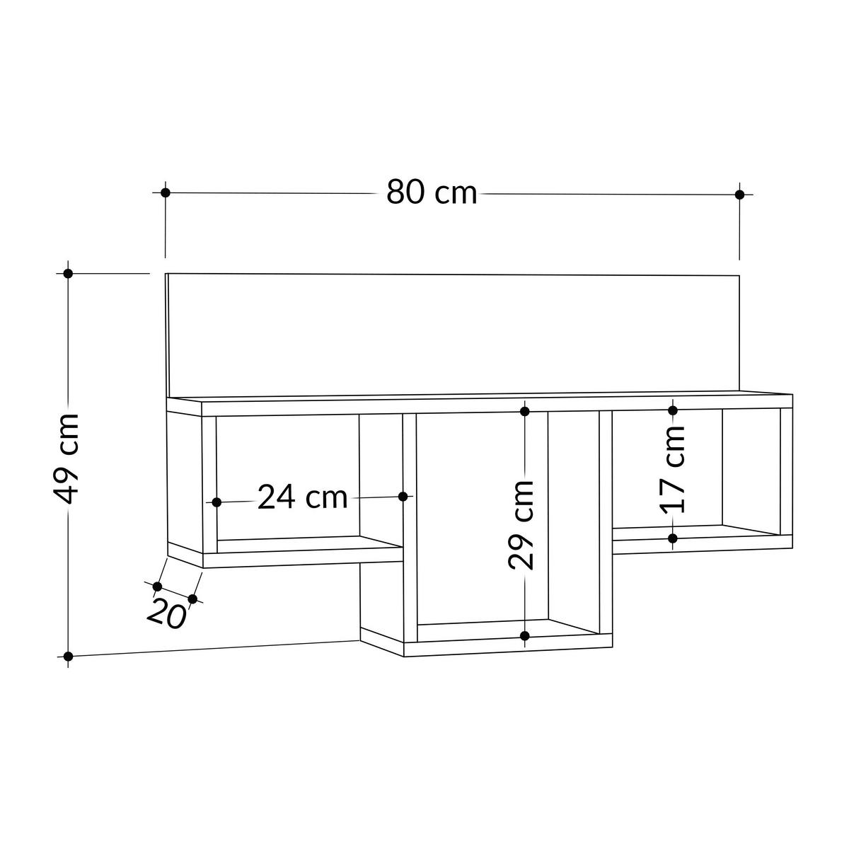 WANDBOARD in 80/49/20 cm Weiss  - Weiss, Design, Holzwerkstoff (80/49/20cm) - Livetastic