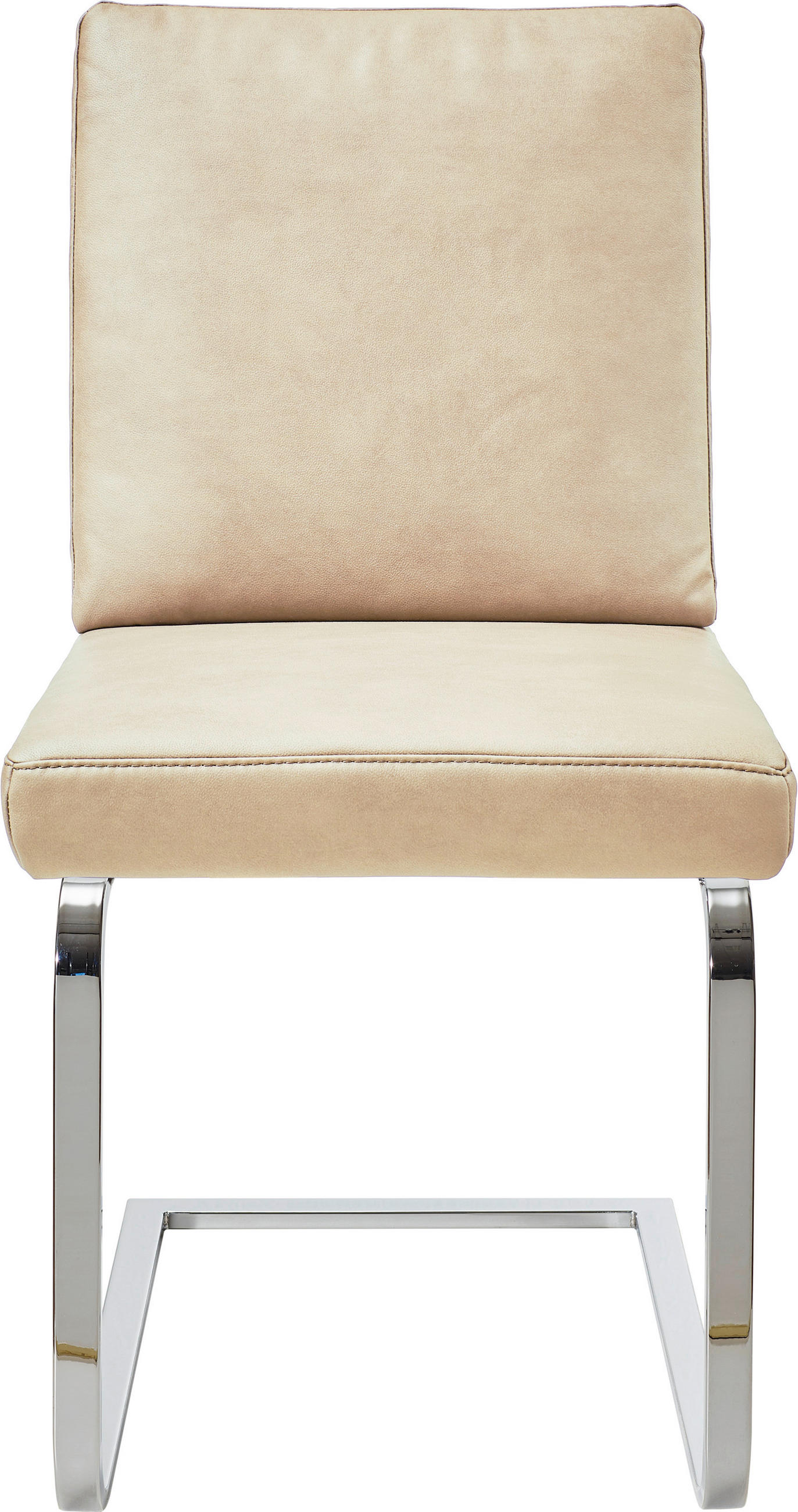 SCHWINGSTUHL  in Stahl Mikrofaser  - Chromfarben/Beige, Design, Textil/Metall (46/92/60cm) - Dieter Knoll
