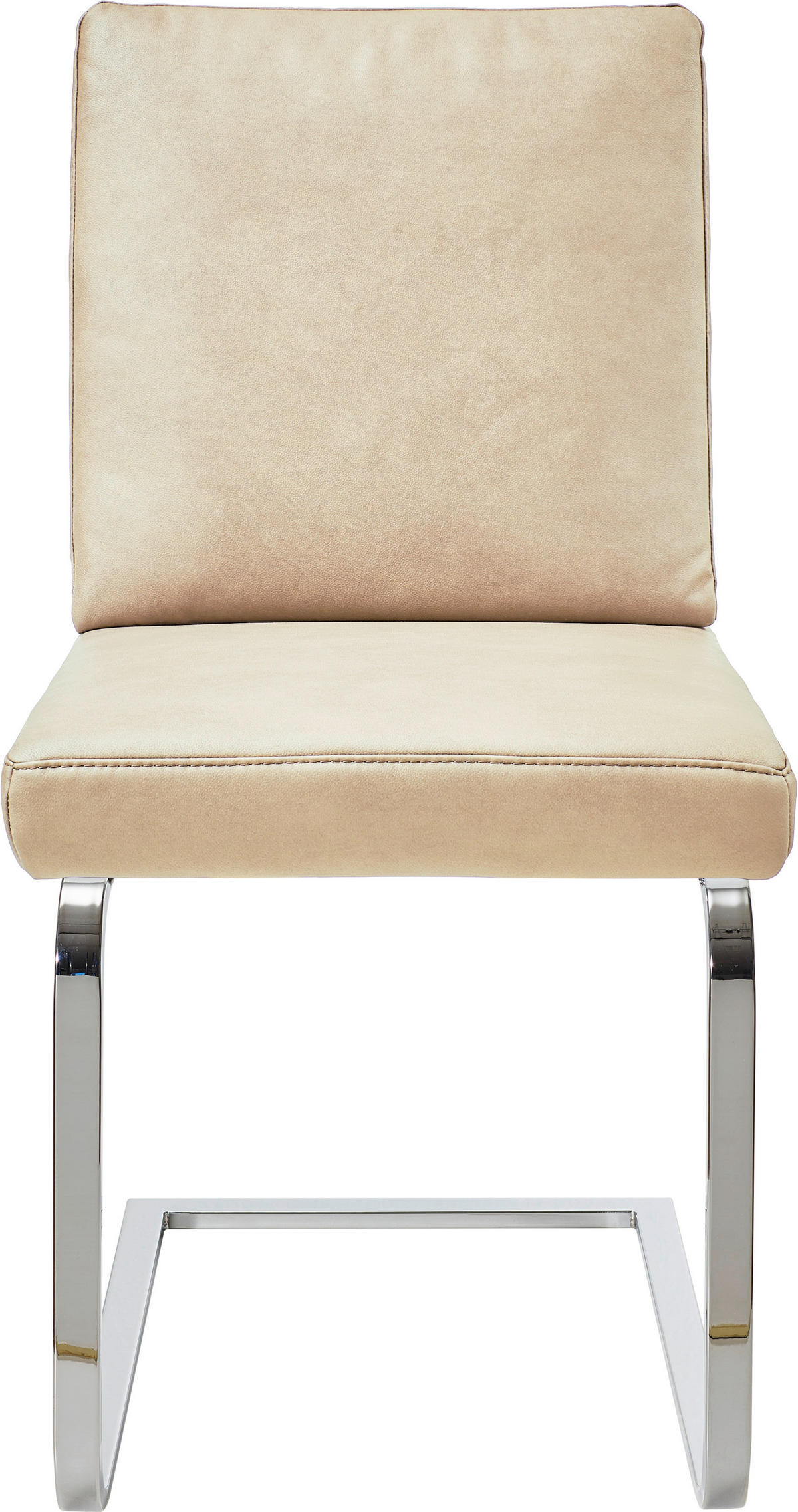 SCHWINGSTUHL  in Stahl Mikrofaser  - Chromfarben/Beige, Design, Textil/Metall (46/92/60cm) - Dieter Knoll