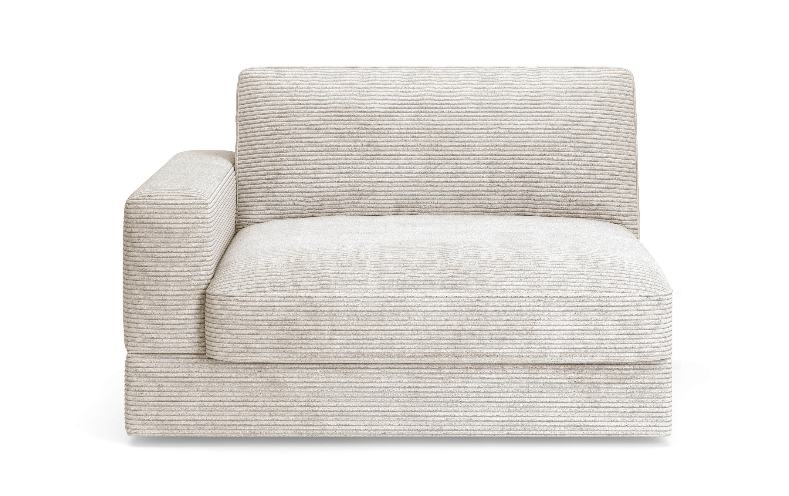 SOFAELEMENT FABIO E Cord Creme  - Creme/Schwarz, MODERN, Kunststoff/Textil (132/87/108cm) - Sit & More