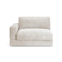 SOFAELEMENT FABIO E Cord Creme  - Creme/Schwarz, MODERN, Kunststoff/Textil (132/87/108cm) - Sit & More