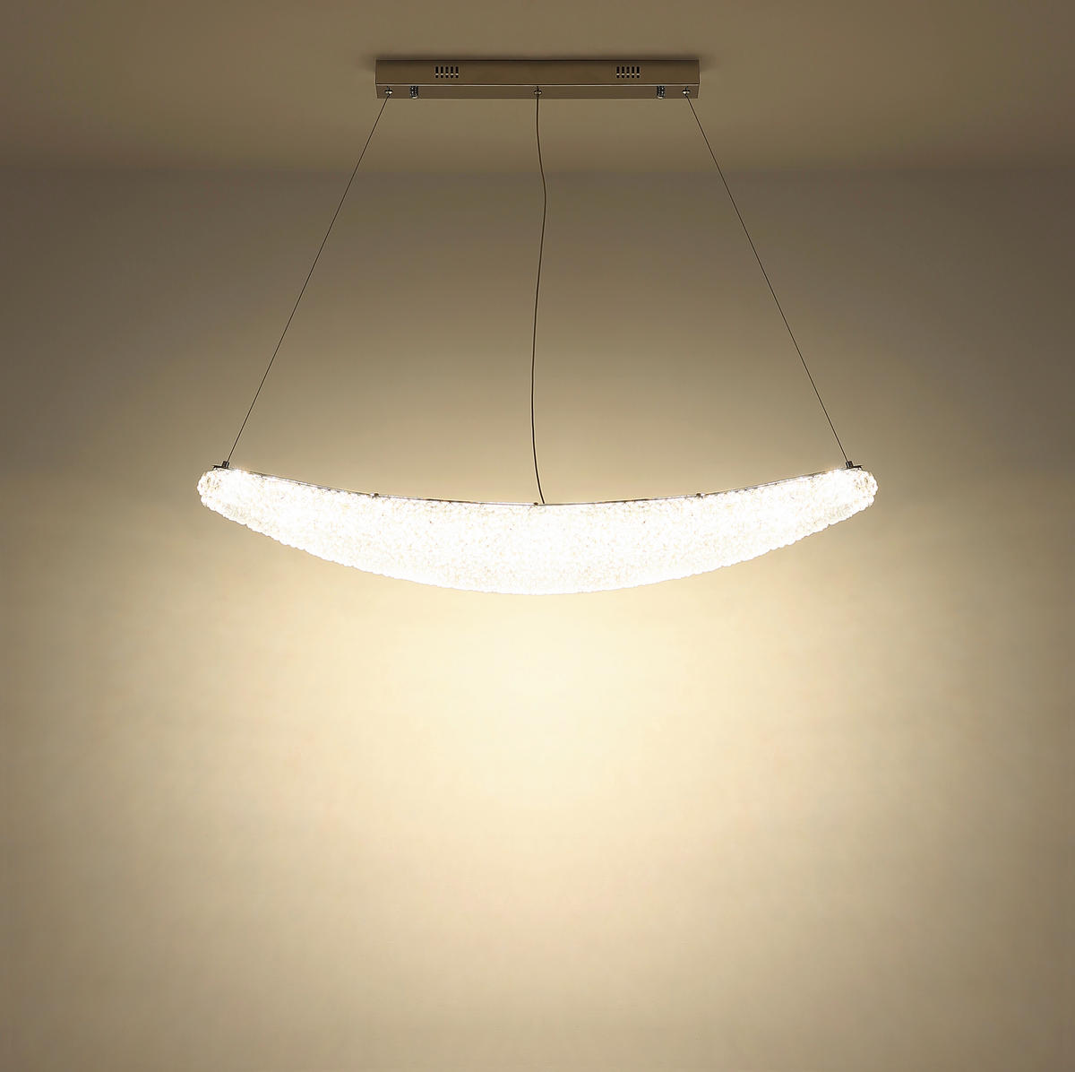 LED-HÄNGELEUCHTE Kristalla 105/19/120 cm  - Klar/Chromfarben, Design, Glas/Metall (105/19/120cm) - Globo