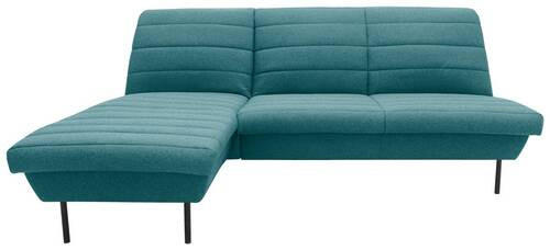 ECKSOFA in Webstoff Petrol  - Petrol/Schwarz, Design, Textil/Metall (168/214cm) - LOOKS by W.Joop
