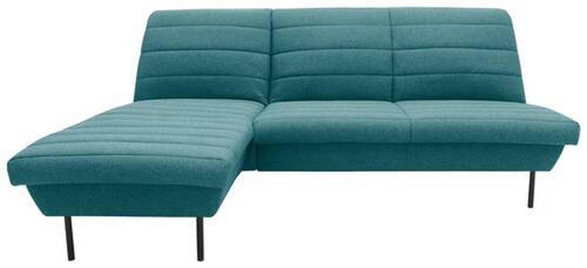 ECKSOFA Looks IX Petrol Webstoff  - Petrol/Schwarz, Design, Textil/Metall (168/214cm) - LOOKS by W.Joop