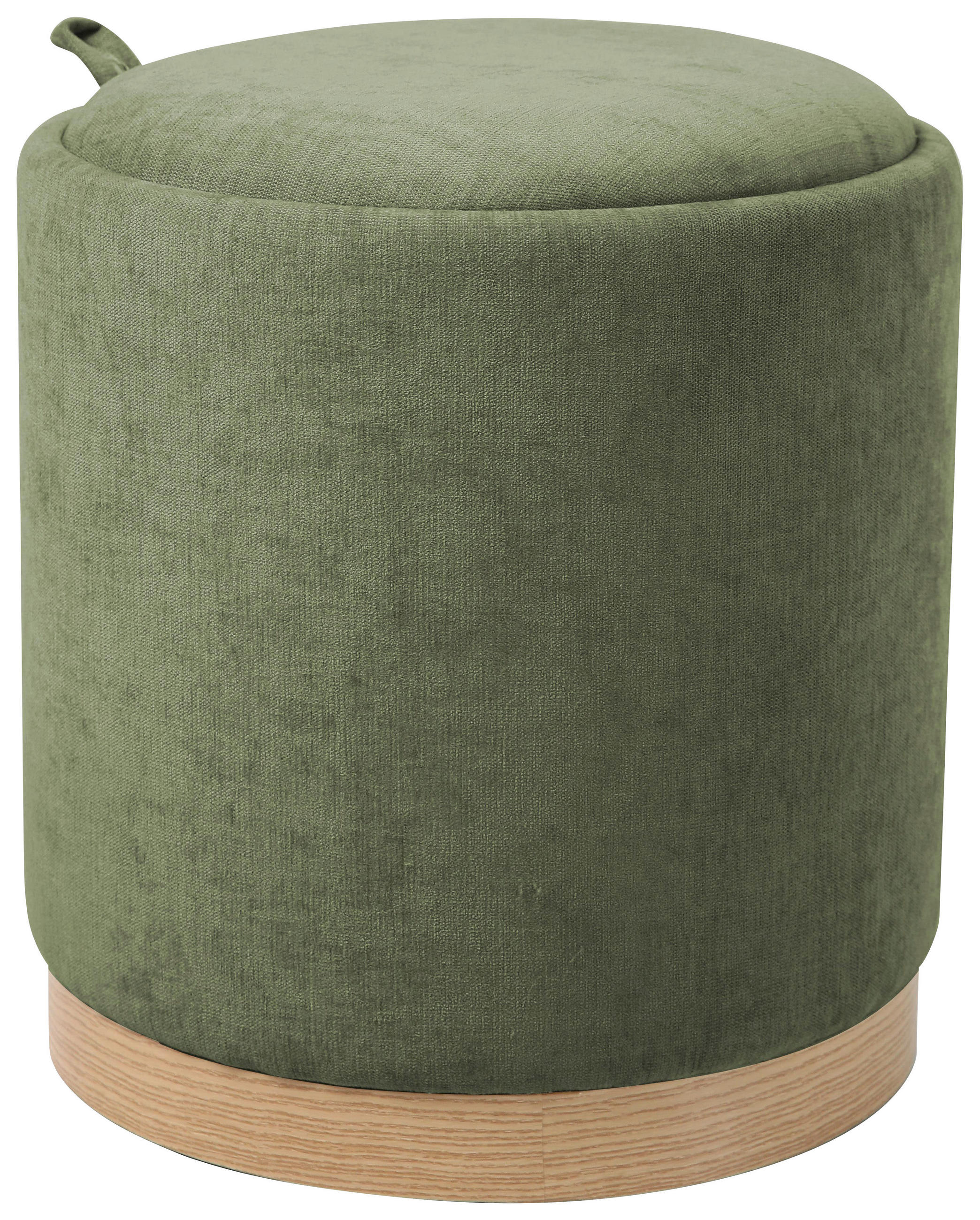 HOCKER Vliesstoff, Leinenoptik Grün  - Eichefarben/Grün, Basics, Textil/Metall (39/44/39cm) - Xora
