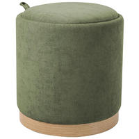HOCKER Vliesstoff, Leinenoptik Grün  - Eichefarben/Grün, Basics, Textil/Metall (39/44/39cm) - Xora
