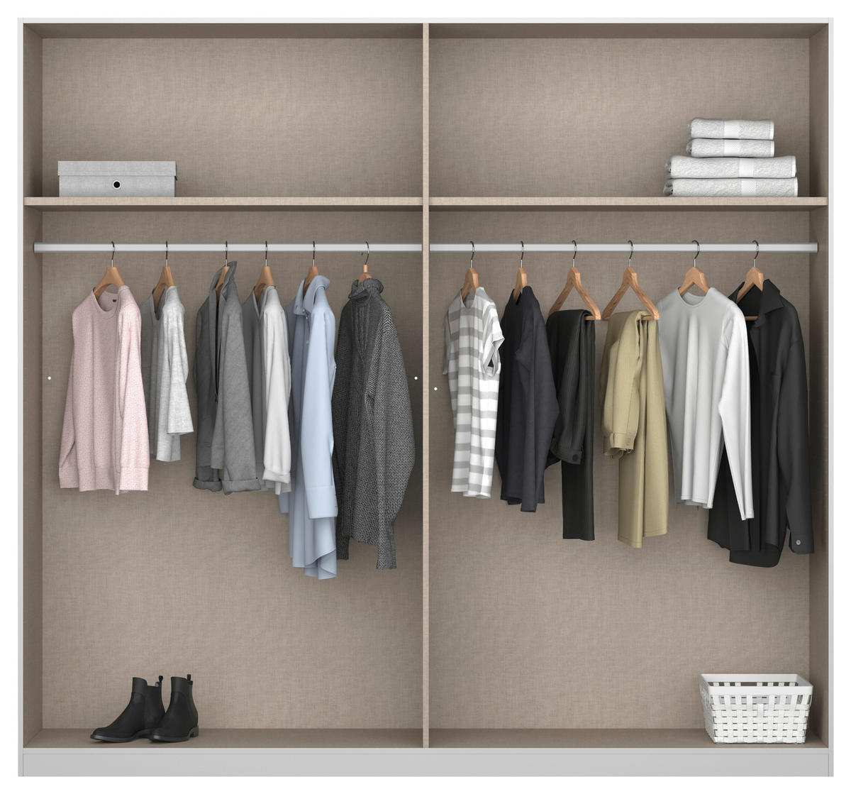 DREHTÜRENSCHRANK  in Grau  - Alufarben/Eiche Artisan, MODERN, Holzwerkstoff/Metall (226/210/54cm) - Rauch Möbel