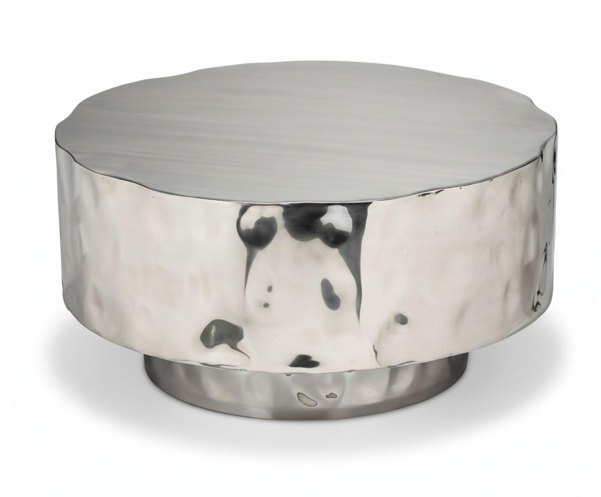 BEISTELLTISCH 76/76/37 cm Silberfarben rund  - Silberfarben, Basics, Metall (76/76/37cm) - MID.YOU