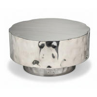 BEISTELLTISCH 76/76/37 cm Silberfarben rund  - Silberfarben, Basics, Metall (76/76/37cm) - MID.YOU