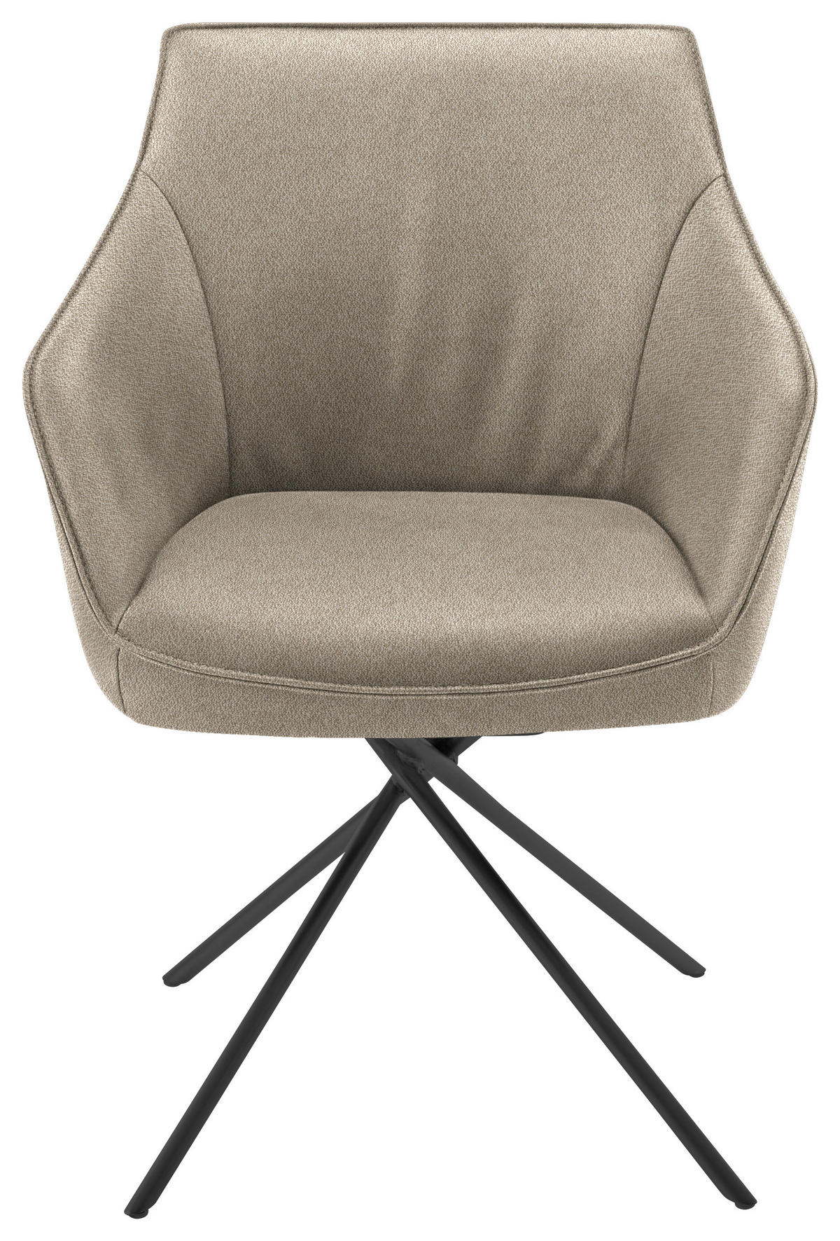ARMLEHNSTUHL  in Nickel Flachgewebe  - Beige/Schwarz, Design, Textil/Metall (60/84/67cm) - Koinor
