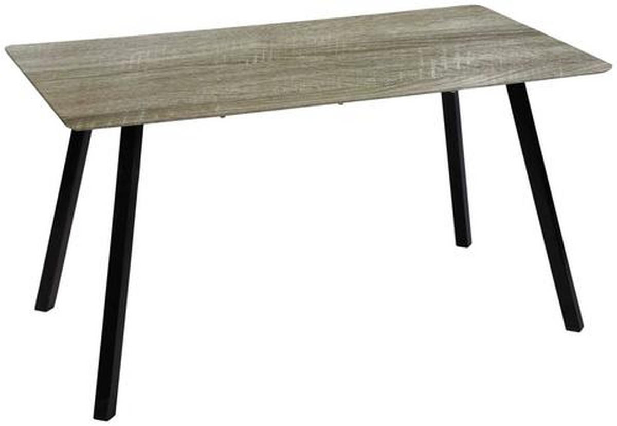 JÍDELNÍ STŮL, černá, barvy dubu, 140/80/75 cm - černá/barvy dubu, Design, kov/kompozitní dřevo (140/80/75cm) - Carryhome