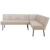 ECKBANK 235/167 cm beflockt Echtleder Creme, Beige Metall   - Anthrazit/Beige, Design, Leder/Textil (235/167cm) - Bert Plantagie