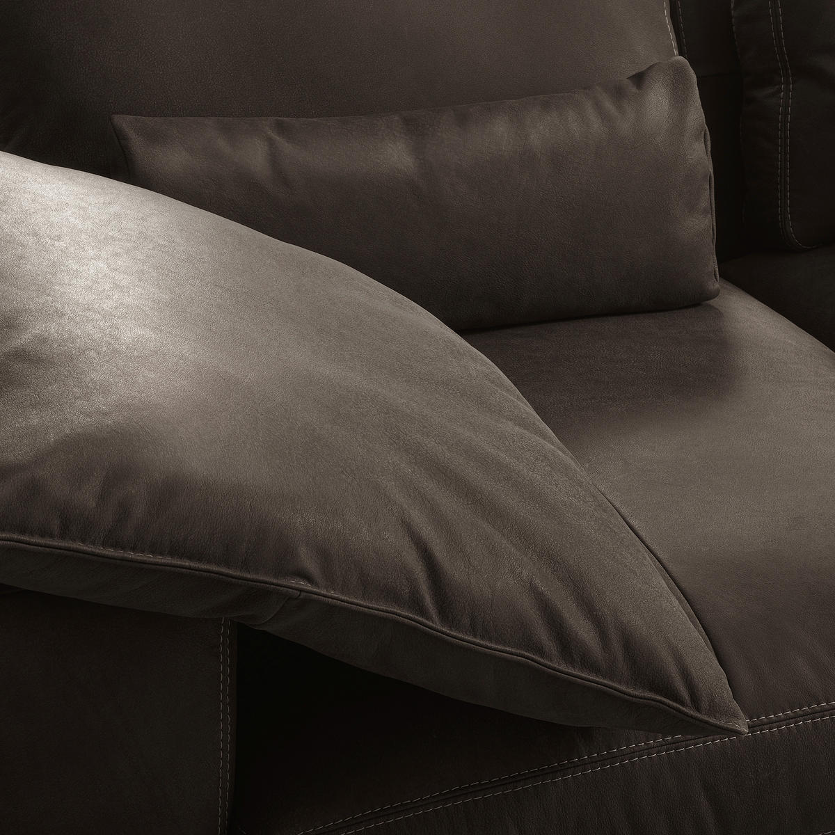 2-SITZER-SOFA  in Echtleder Fango   - Fango/Beige, Design, Leder/Kunststoff (240/85/123cm) - Livetastic