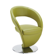 STOL, kovina, usnje nerjaveče jeklo, zelena - zelena/nerjaveče jeklo, Design, kovina/usnje (62/86/61cm) - Moderano