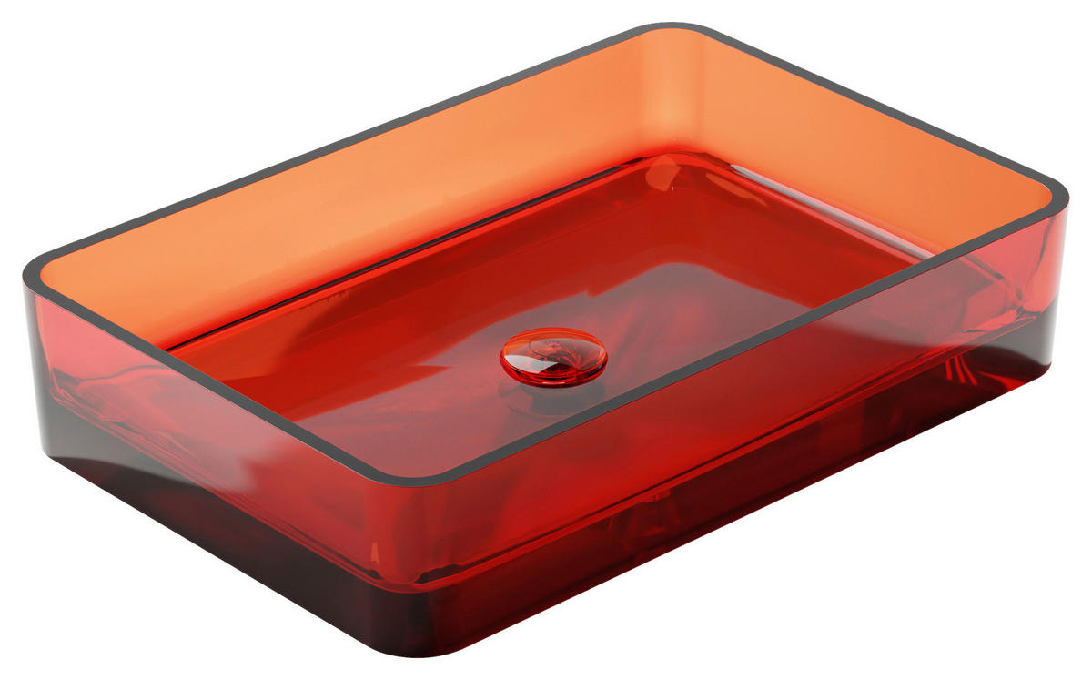 WASCHBECKEN 60/12/40 cm  - Rot, MODERN, Kunststoff (60/12/40cm)