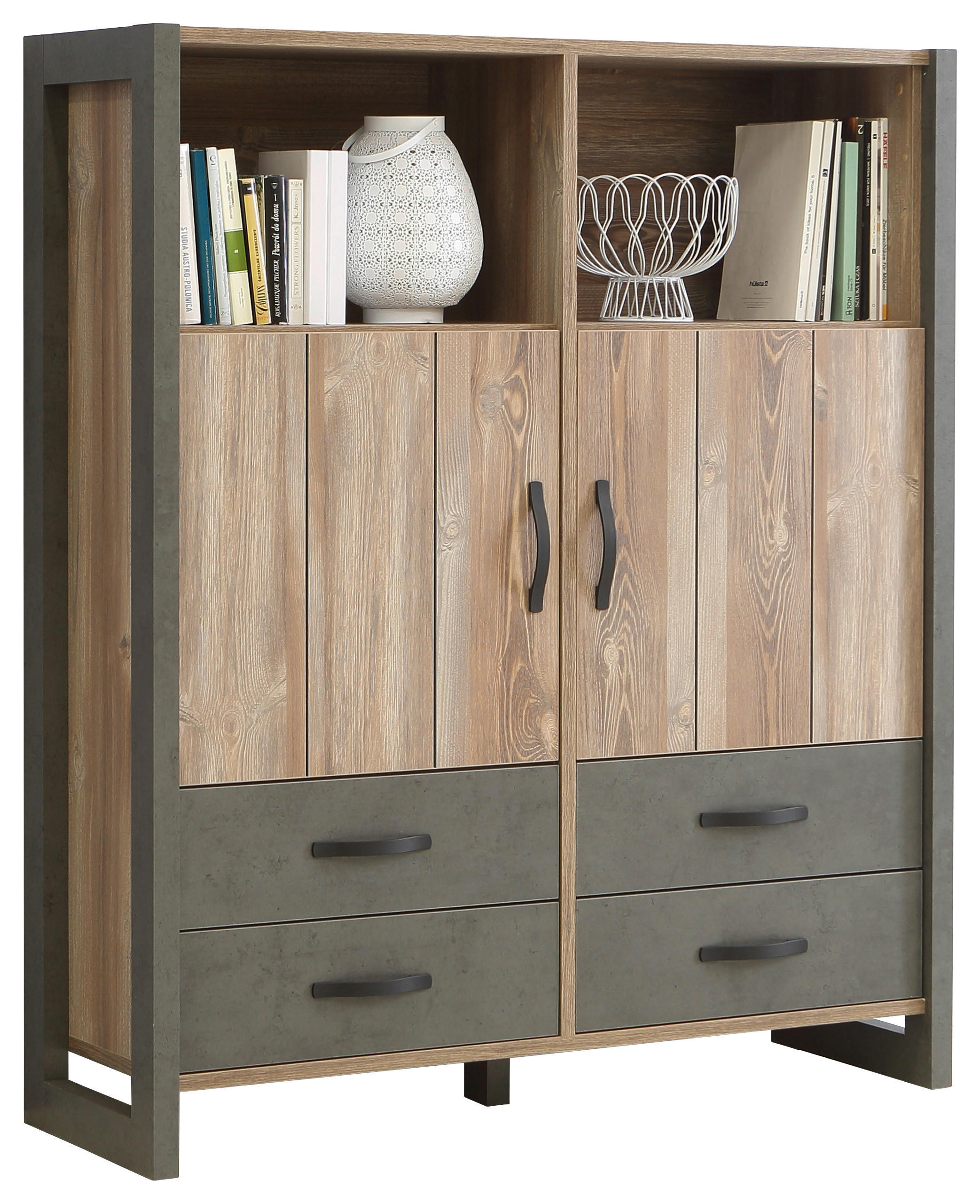 HIGHBOARD  in 129,8/153,4/43,1 cm  - Dunkelgrau/Schwarz, Trend, Holzwerkstoff/Kunststoff (129,8/153,4/43,1cm) - Carryhome