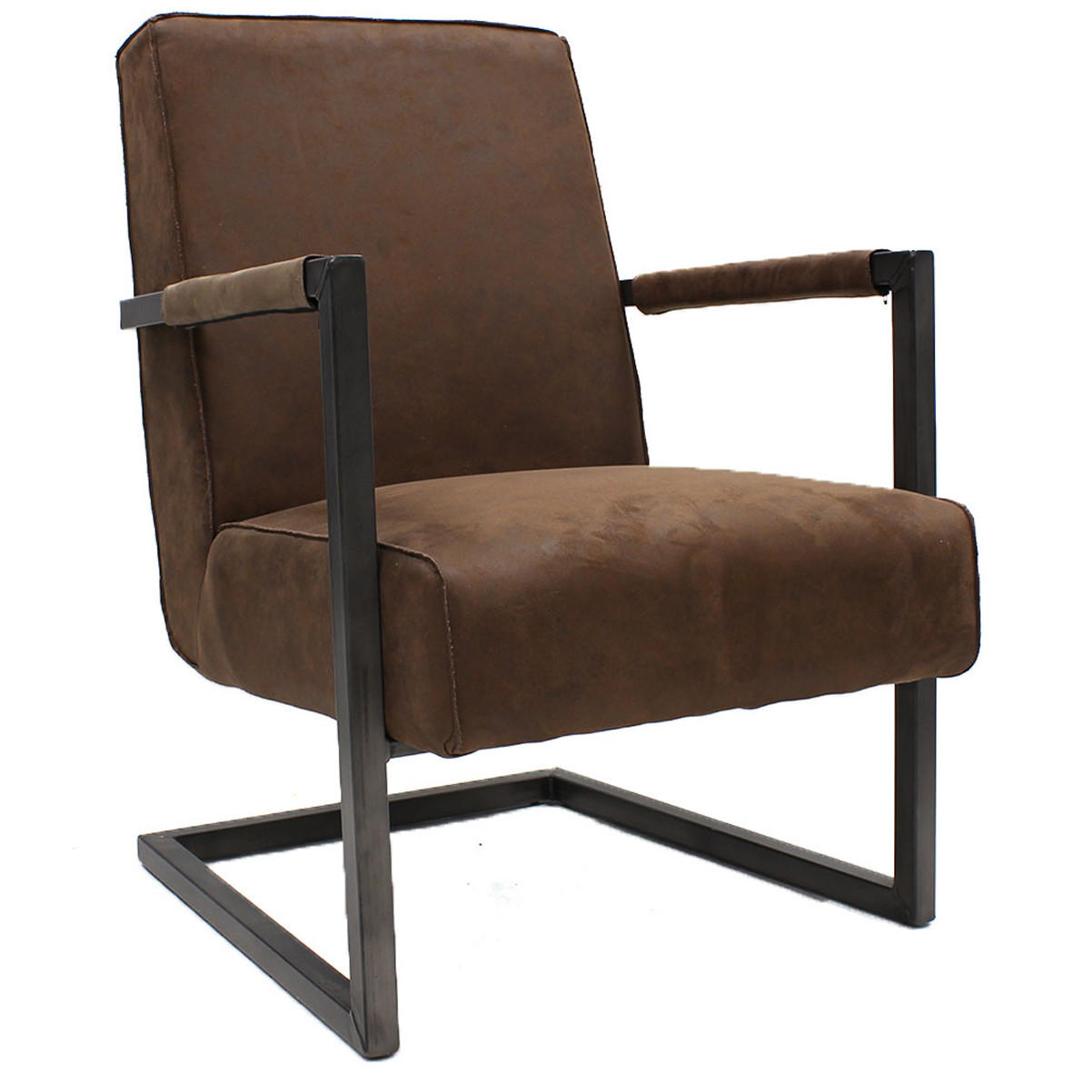 SESSEL Lederlook, Mikrofaser Braun    - Schwarz/Braun, LIFESTYLE, Textil/Metall (62/84/70cm) - MID.YOU