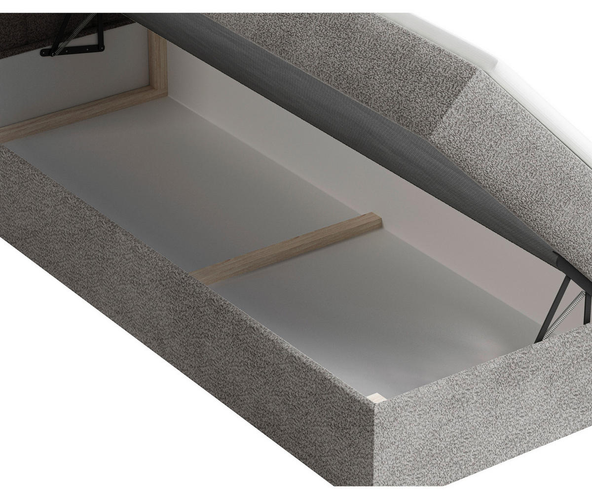 BOXBETT 160/200 cm,  in Anthrazit, Bettkasten, Topper,  - Anthrazit/Schwarz, MODERN, Holz/Kunststoff (160/200cm) - MID.YOU