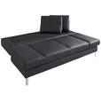 SCHLAFSOFA in Echtleder  - Chromfarben, Design, Leder/Metall (200/85/90cm) - Novel