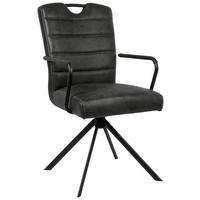 ARMLEHNSTUHL  in Mikrofaser  - Schwarz, Design, Textil/Metall (50/92,5/62cm) - Ambia Home
