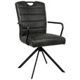 ARMLEHNSTUHL  in Mikrofaser  - Schwarz, Design, Textil/Metall (50/92,5/62cm) - Ambia Home