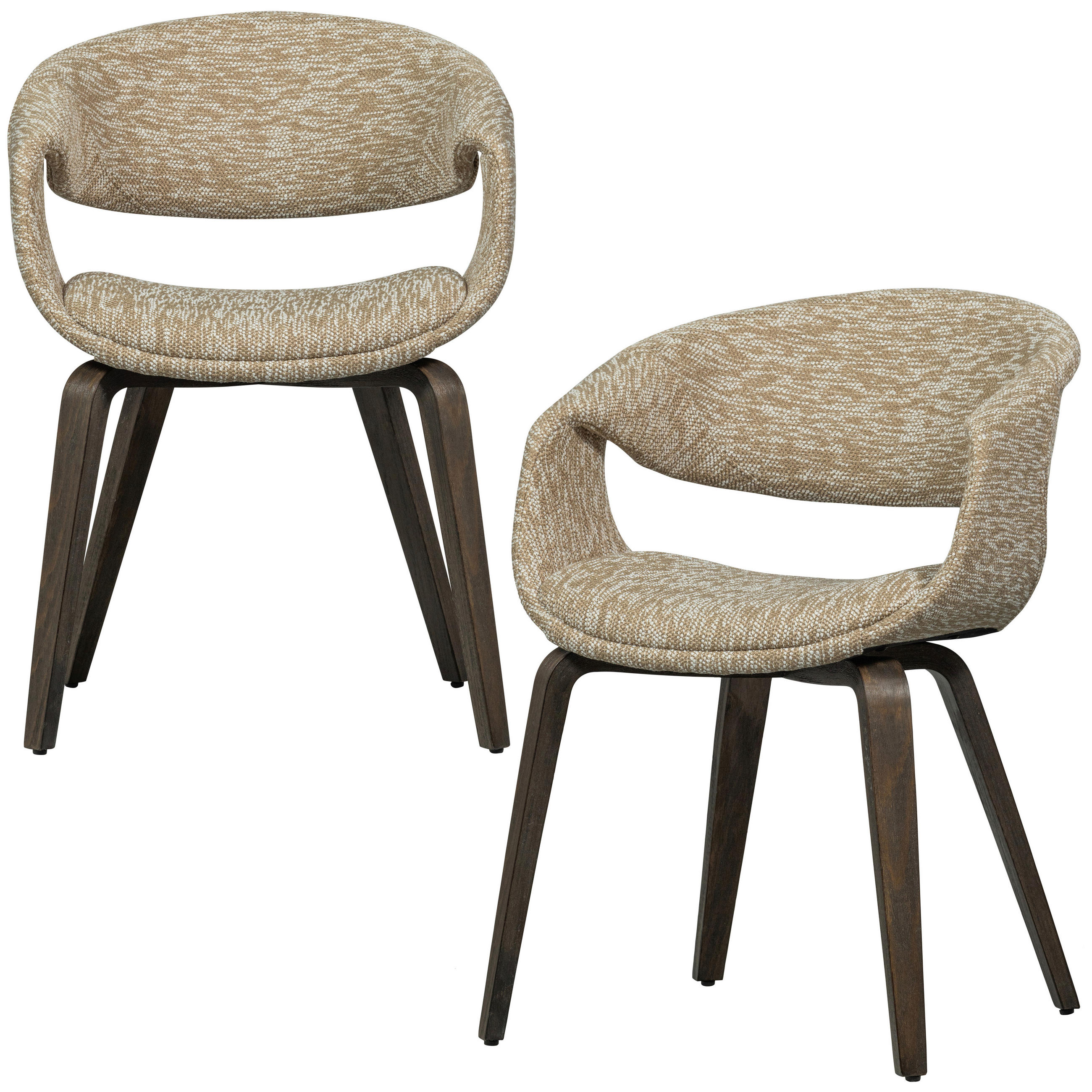 Livetastic Armlehnstuhl-Set Yossi Dunkelbraun, Sand 57x78x57 cm