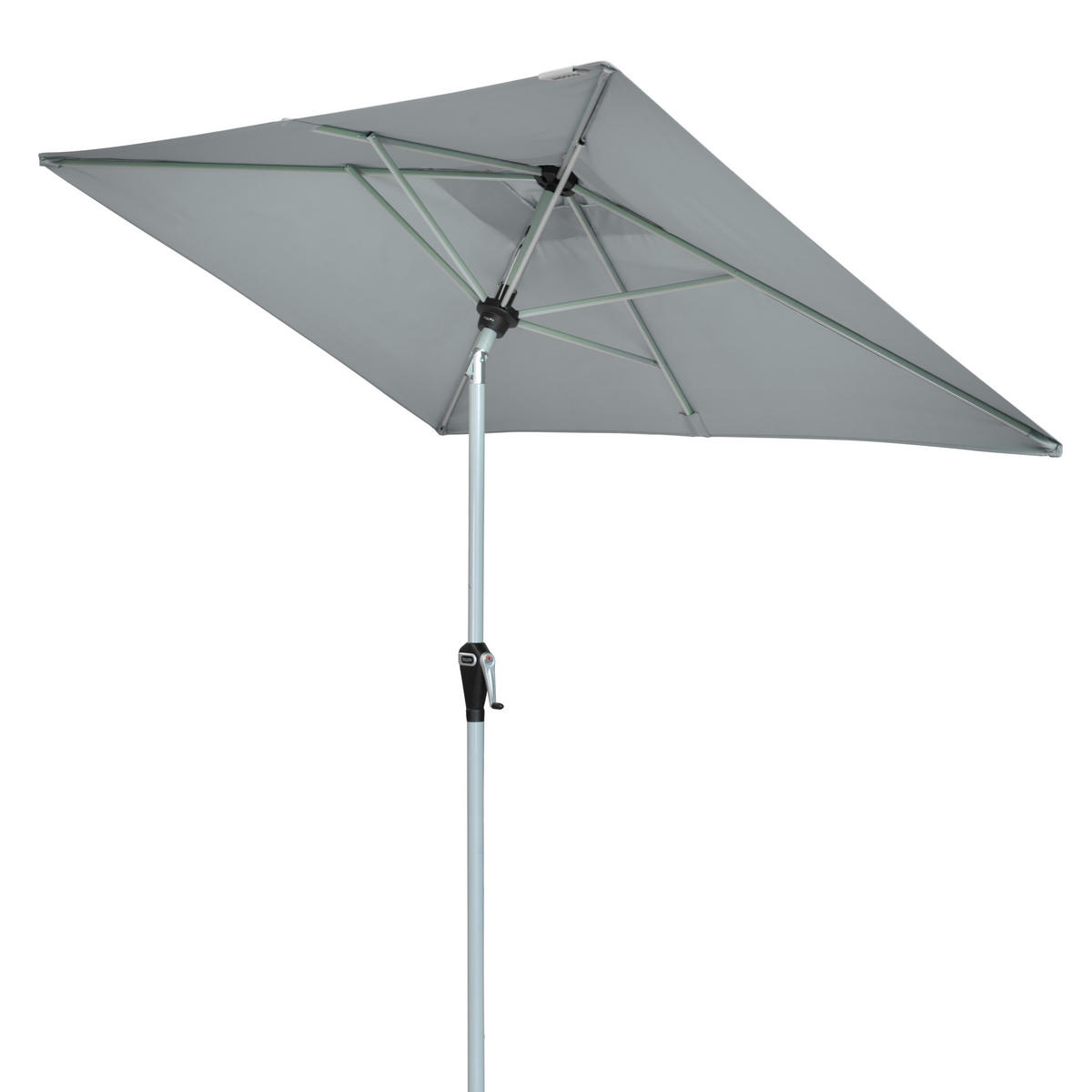 SONNENSCHIRM 210x140 cm Hellgrau  - Silberfarben/Hellgrau, Basics, Textil/Metall (210/140cm) - Doppler