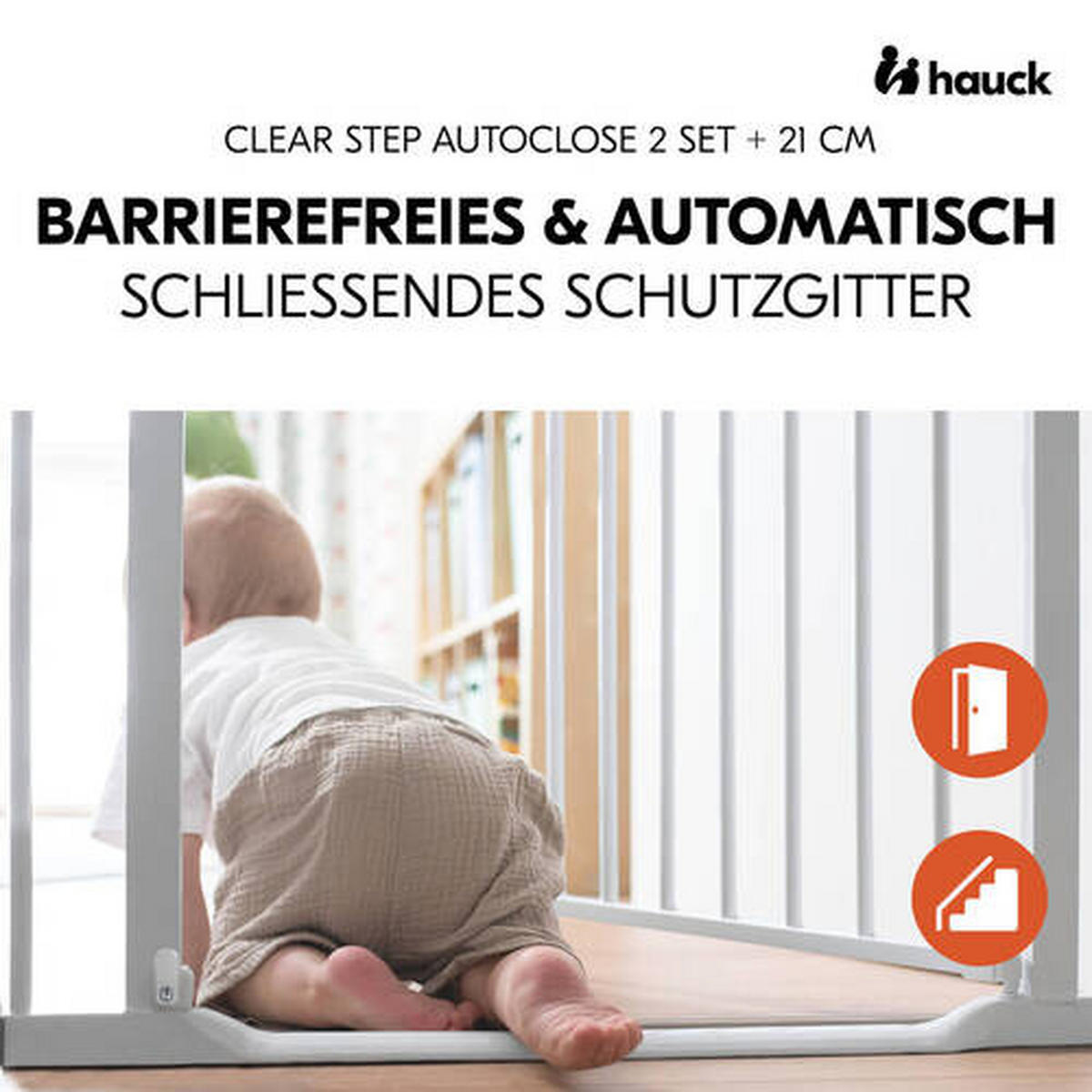 TREPPENSCHUTZGITTER 96 - 101/77 cm  - Weiß, Basics, Kunststoff/Metall (96 - 101/77cm) - Hauck