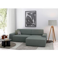 ECKSOFA in Struktur Grau  - Schwarz/Grau, Modern, Kunststoff/Textil (246/162cm) - Trendmanufaktur