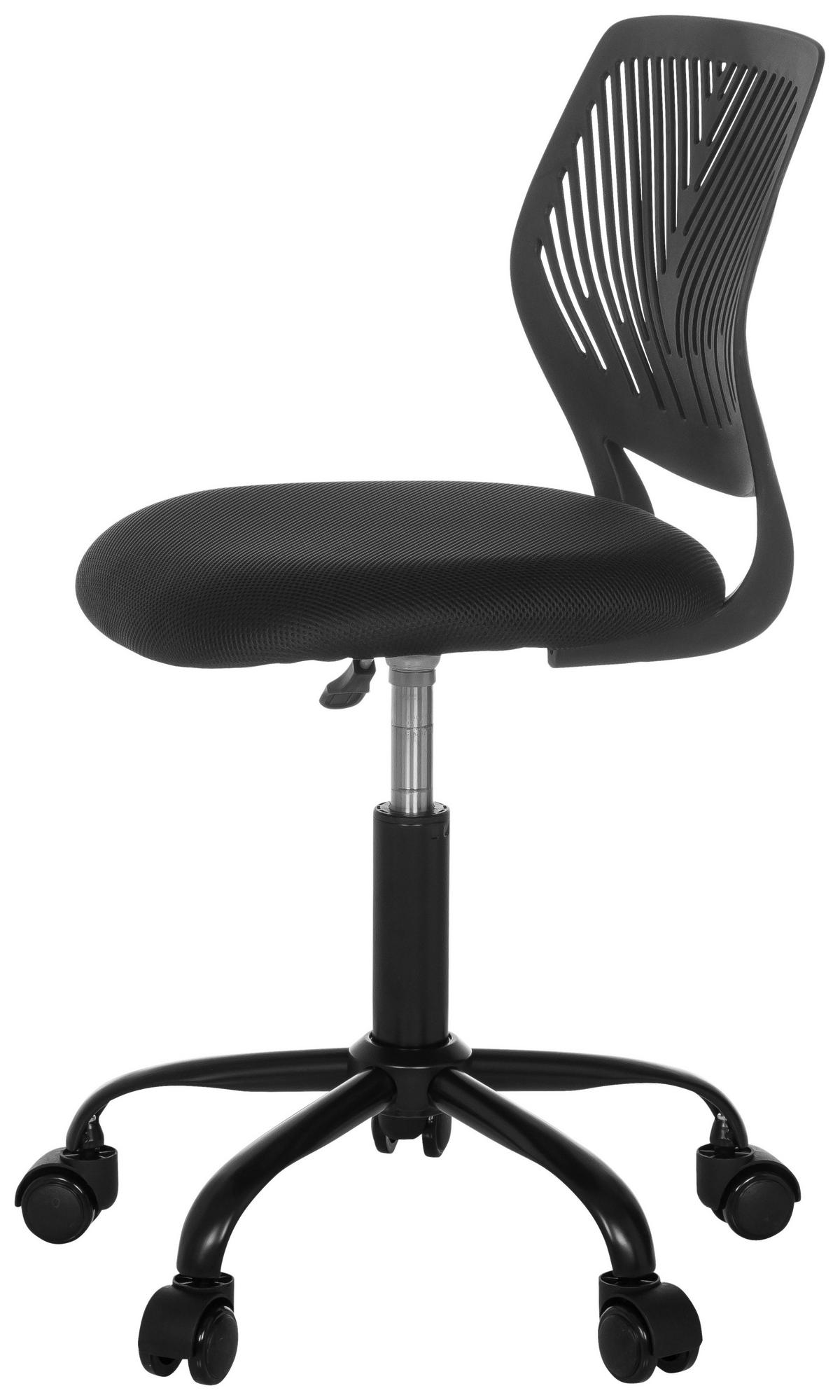 OTOČNÁ ŽIDLE PRO MLÁDEŽ, struktura, černá - černá, Moderní, kov/textil (51/75 - 85/51cm) - MID.YOU