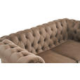 CHESTERFIELD-SOFA Samt Schwarz, Taupe  - Taupe/Schwarz, Trend, Holz/Textil (165/73/87cm) - Xora