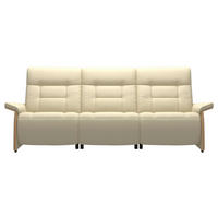 3-SITZER-SOFA Echtleder Beige  - Beige/Schwarz, KONVENTIONELL, Leder/Holz (264/102/99cm) - Stressless