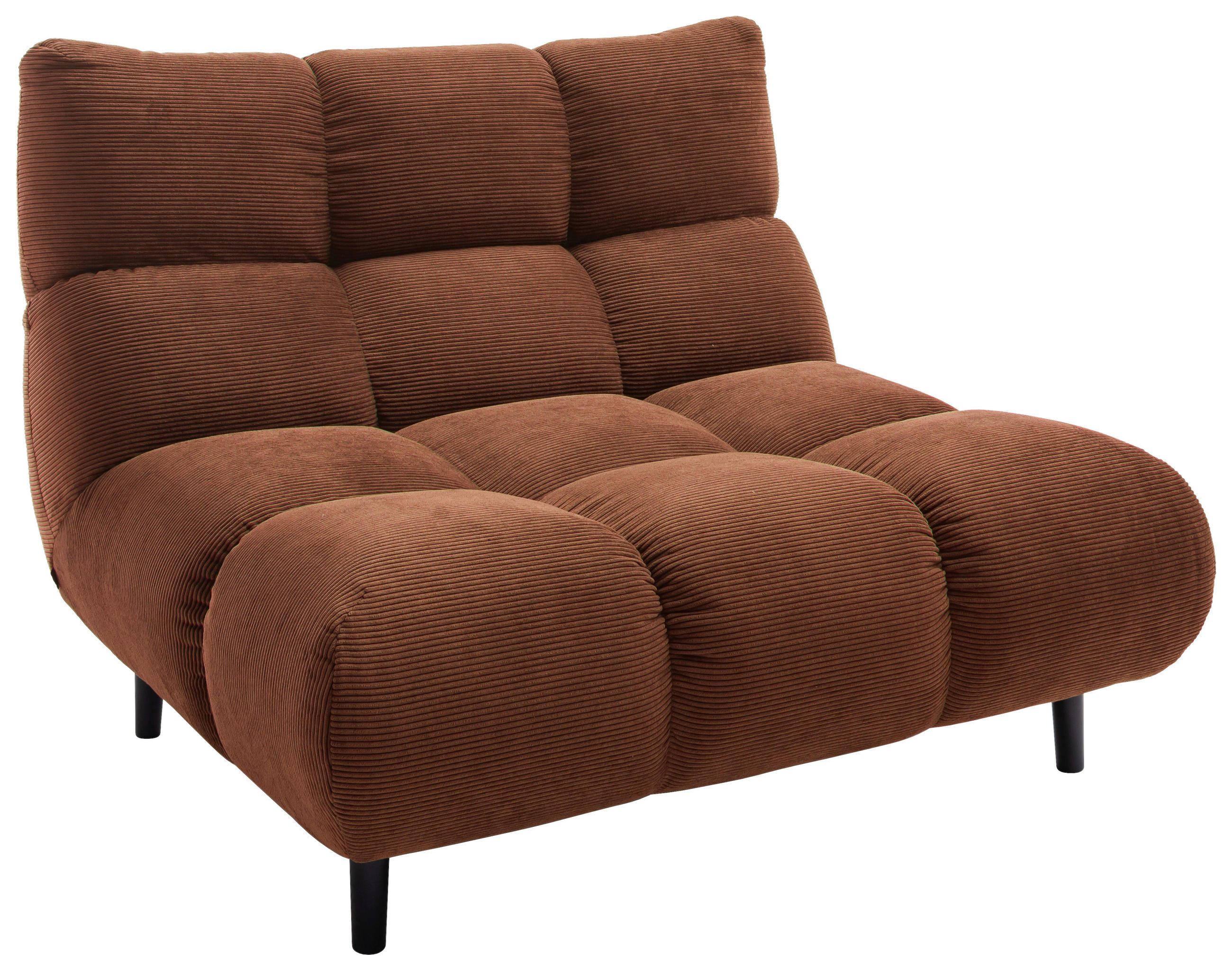 SESSEL in Feincord Rostfarben  - Rostfarben/Schwarz, Design, Holz/Textil (112/85/108cm) - Pure Home Lifestyle
